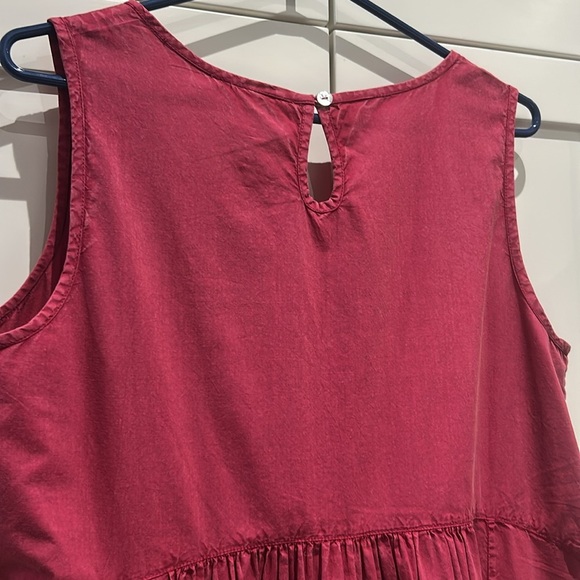 April Cornell Razzy Cotton Sleeveless Jumper Dress Raspberry Flowy Size L NEW - Picture 8 of 17